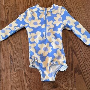 Mister Zimi Kids Rashguard - Blue and Cream Floral Size 1-2